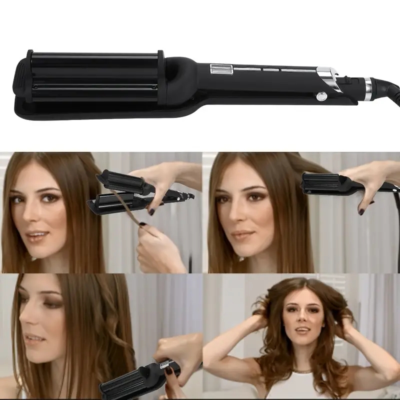 Professional Ceramic Curling Wand - 32mm Deep Waver Hair Crimper for Salon and Home Use - Create Stunning Curls and Waves with Ease