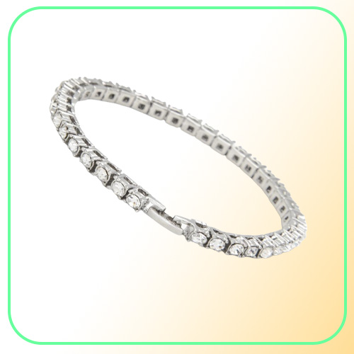 New Arrival Luxury Crystal Tennis Bracelet Gold Silver Color Braclet For Women Girls Party Wedding Hand Accessories Jewelry