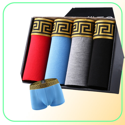 Brand Designer Men039s Underwear Quality Sexy Cotton Men 4pcs Lot Boxers Breathable Mens Underwear Branded Boxers Logo Underwea