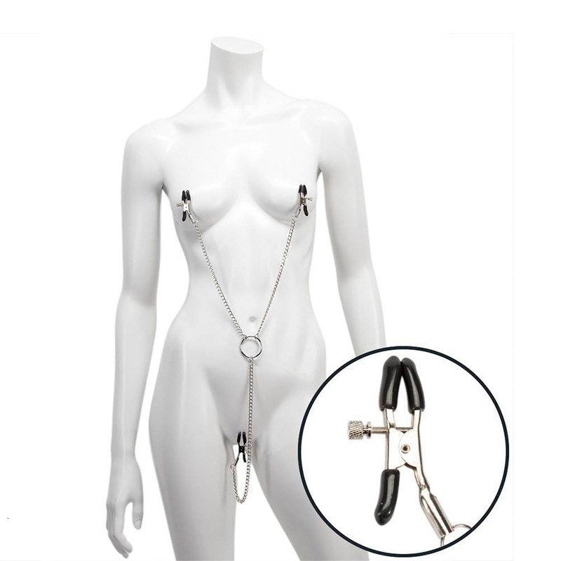 Bondage Women Metal Nipple Clamps Fetish Erect Boob Clit Enlarged Clitoris Pincher Breast Bdsm Restraint Adult Games 230811
