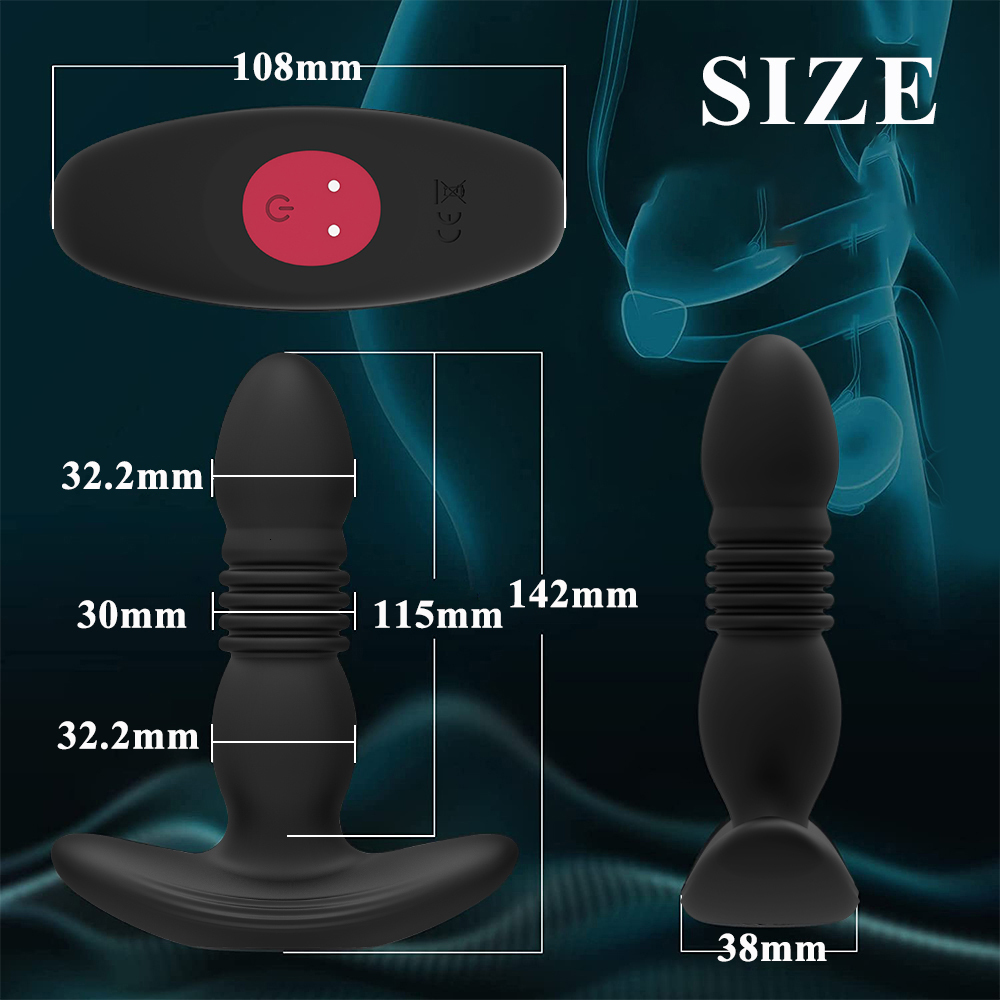 Vibrators Telescopic Vibrating Butt Plug Anal Vibrator Wireless Remote Sex Toys for Women Ass Dildo Prostate Massager Men Buttplug 230811