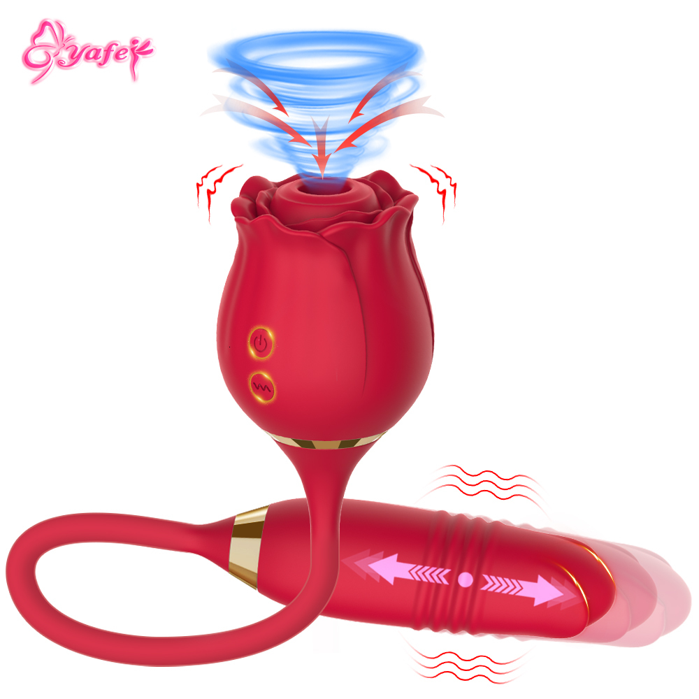 Vibrators Rose Sucking Vibrator for Women Nipple Clit Stimulator Vibrating Egg Dildo Clitoris Sucker Vibator Sex Toy 230811