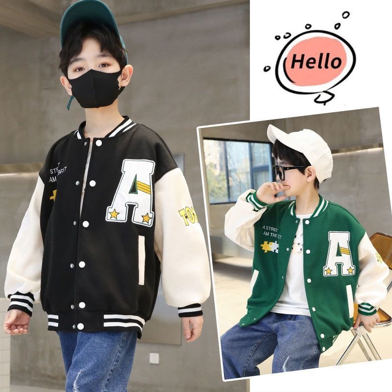 Jackets Boys Harajuku Bomber Spring Fall Jackets Oversized Couple Baseball Unisex Style Students School Uniform Hip-hop Varsity Outfits 230811