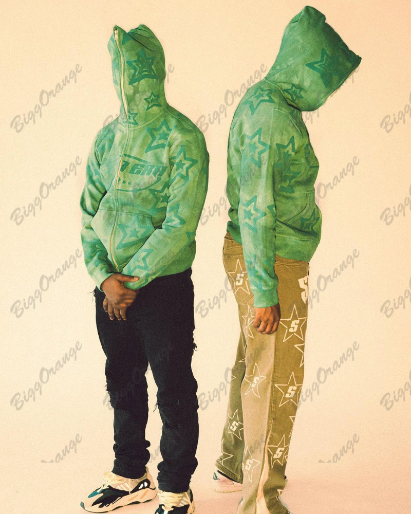 Mens Hoodies Sweatshirts for Men American Style Y2k Zip Up Hoodie Couple Cardigan Jacket Full Face Zipper Loose Super Star Print Clothing 230810