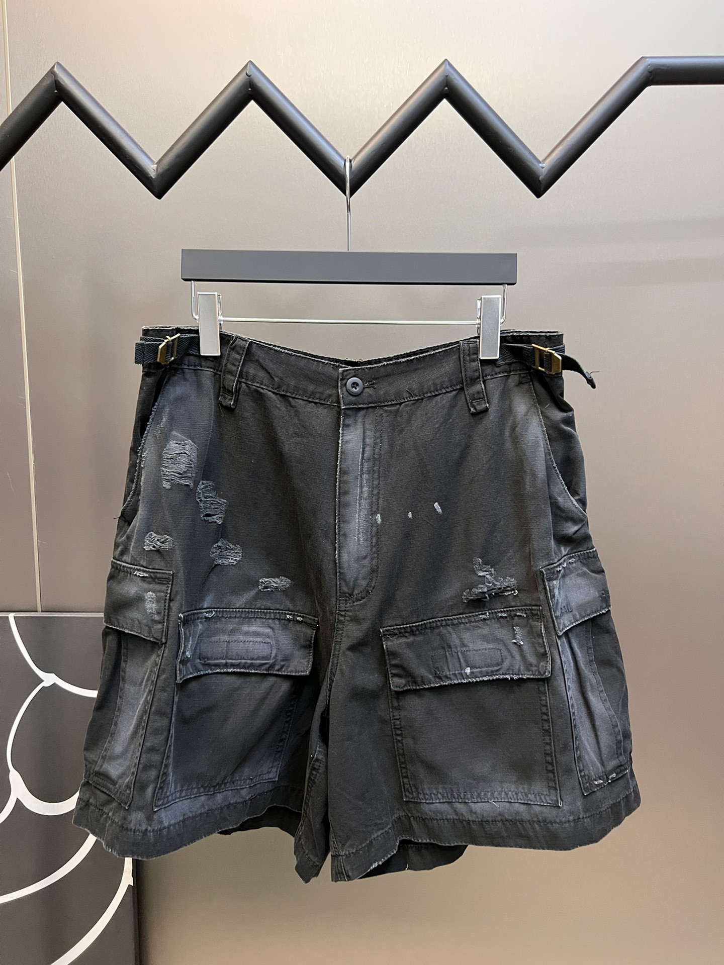 Original bale Cola Waste soil water washed splashing ink loose shorts nciag Loose Leg Pants Fashion Loose Men Hiphop Streetwear Causal Shorts