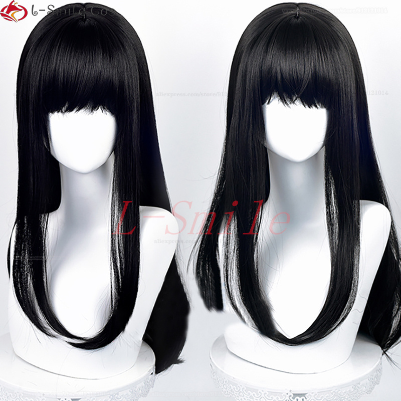 Cosplay Wigs Anime Chainsaw Man Mitaka Asa Cosplay Wig Asa Mitaka 65cm Long Black Heat Resistant Synthetic Hair Halloween Wigs Wig Cap 230810