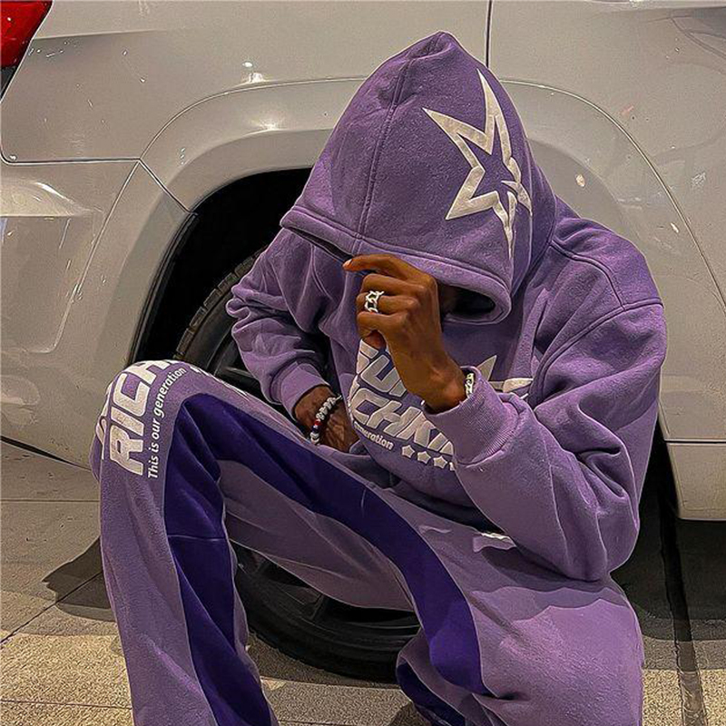Mens Hoodies Sweatshirts Zip Hoodie Stars Print goth Punk Sweatshirt hoodies Sport Coat Pullover Gothic Long Sleeve Oversized hoodie Y2k jacket emo 23