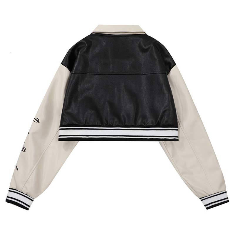 Womens Jackets Short PU Jacket Embroidery Motorcycle Pink Leather Spring Autumn Outerwear Streetwear Harajuku Y2k Coat Female 230810