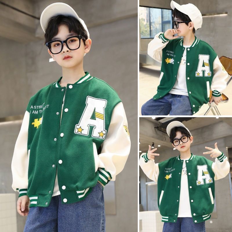 Jackets Boys Harajuku Bomber Spring Fall Jackets Oversized Couple Baseball Unisex Style Students School Uniform Hip-hop Varsity Outfits 230811