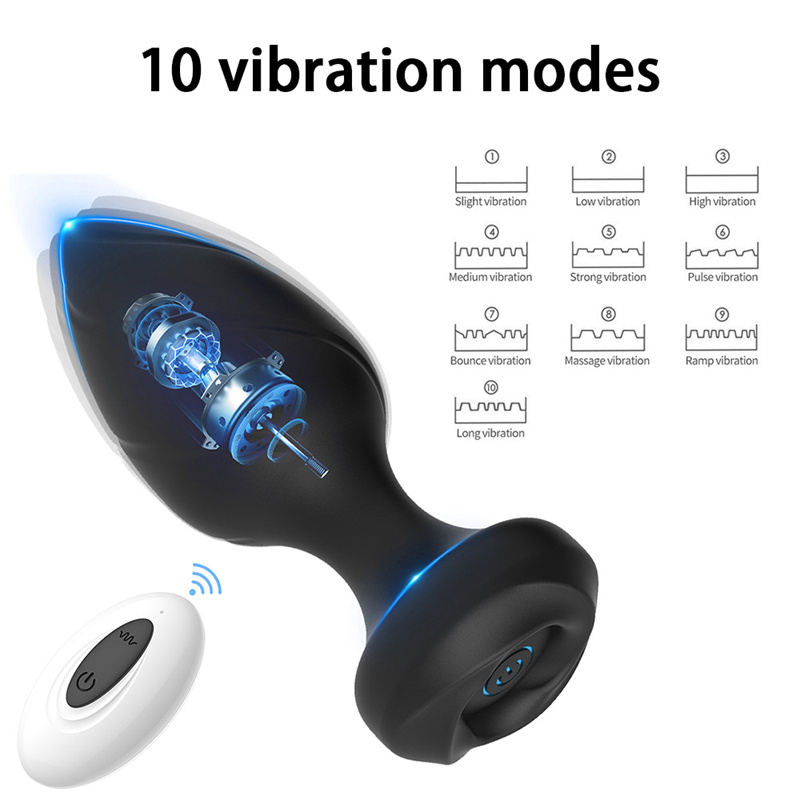 Wireless Remote Control Vibrating Anal Plug 10 Speeds Butt Plug Vibrator Prostate Massage Sex Toys For Men Women Adult Toy