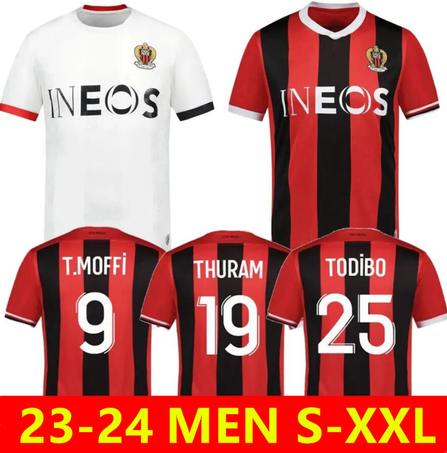 OGC 23 Nice 24 FC soccer jerseys DELORT MELOU GOUIRI 2023 2024 OGCNice football shirts DOLBERG DANTE KAMARA maillot de foot home away third ATAL Kluivert Stengs