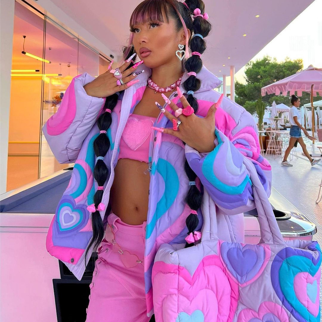 Womens Jackets Fall Winter Pink Coat Women Fluffy Cotton Clothing Single Breasted Lovely Loose Patchwork Streetwear Y2K Top Jacket Blouses 230810