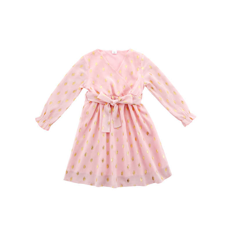 Family Matching Outfits Matching Mother Daughter Clothes Spring Autumn Mommy and Me Dress Chiffon Matching Family Outfits Women Kids Baby Girl Dress R