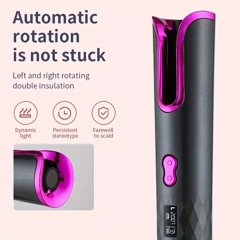 Rechargeable, Wireless Hair Curler: Portable, Multifunctional, and Fully Automatic for Home or Travel!