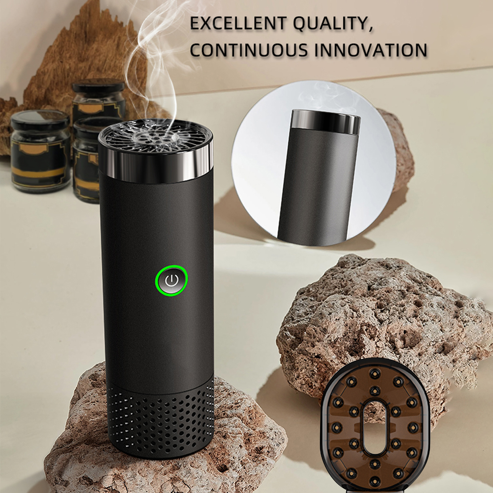 Novelty Items Arabic Incense Electronic Portable Hair Air Freshener Comb Ramadan Muslim Aroma Diffuser USB Rechargeable Burning Holder 230810