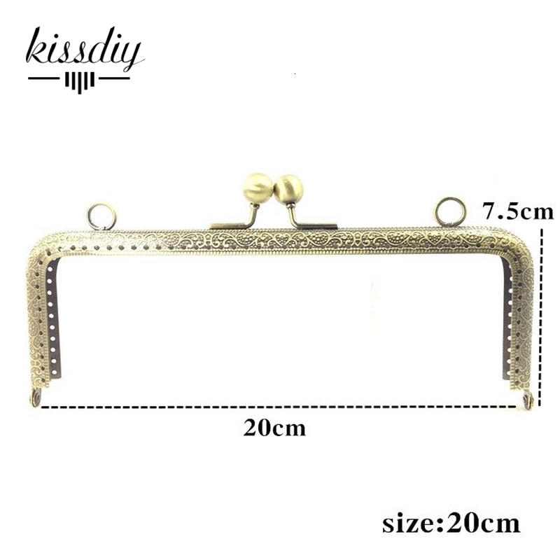 Bag Parts Accessories 10PCS 6.5 7.5 8.5 10.5 12.5 15 18 20CM Square Metal Purse Frame for Bag DIY Handmade Kiss Lock Wedding clutch frame Accessory 23