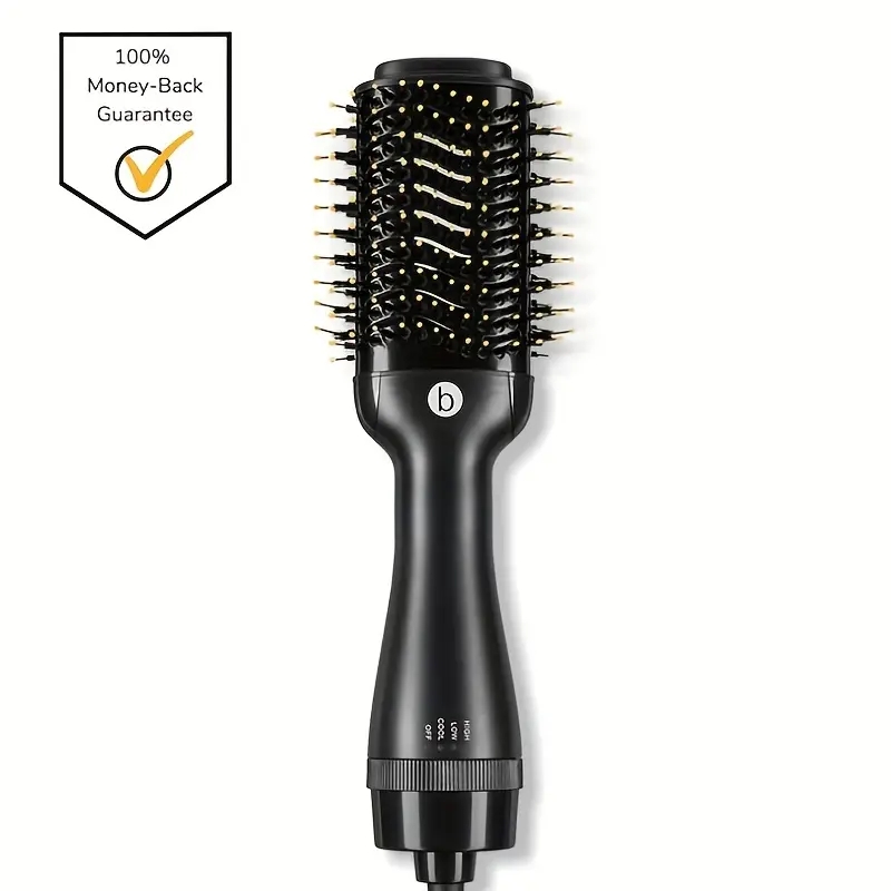 Professional Hot Air Brush Hair Styler - Multi-Functional Straightener, Curler, and Comb for Men and Women