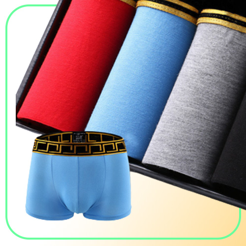 Brand Designer Men039s Underwear Quality Sexy Cotton Men 4pcs Lot Boxers Breathable Mens Underwear Branded Boxers Logo Underwea