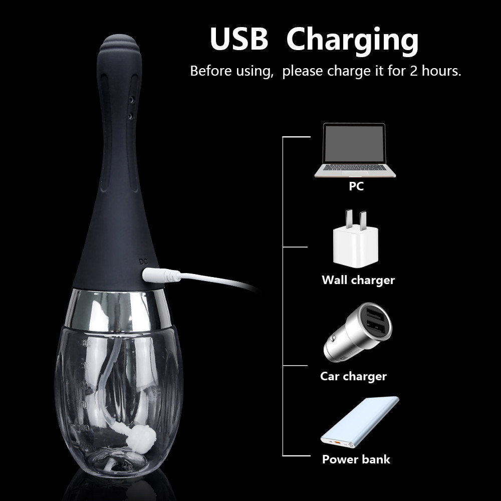 Anal Toys Vagina Anal Cleaner Rubber Anus Shower Health Washing Tool 3 Speeds Electric Enema Cleaning Container for Men Women 230810