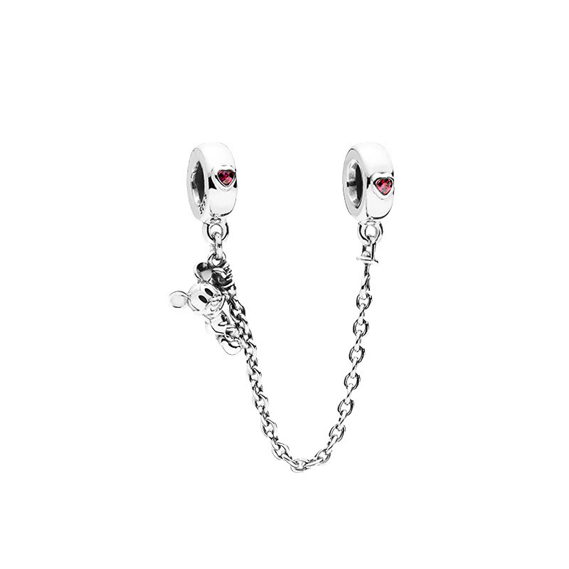 925 Sterling Silver Shining Love Personal Galaxy Heart Sign Flying Dance Safety Chain DIY String Bead Accessorie Free Ship