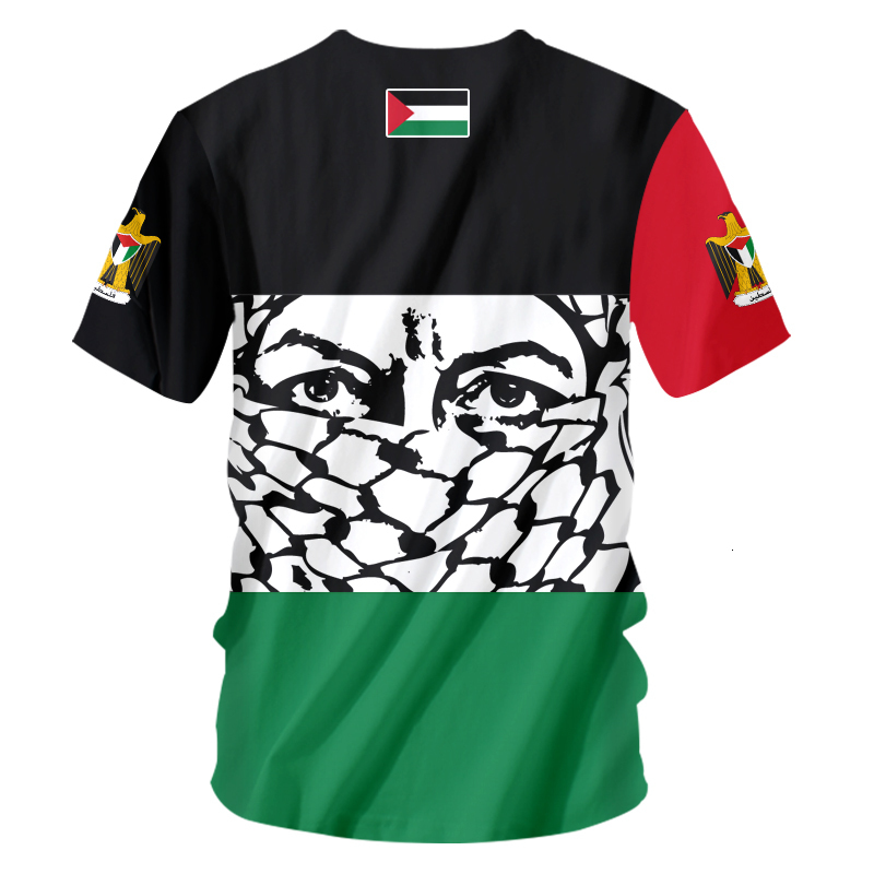 Men's T-Shirts OGKB Asian size 3D Palestine T Shirt FREE PALESTINE Flag Print Polyester Casual Short Sleeve Shirt Custom Men Clothing Wholesale 2