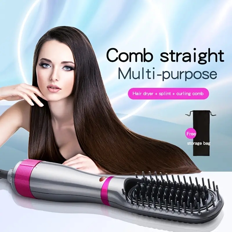 Professional Electric Hair Dryer and Straightener with Temperature Control and Multifunctional Hot Air Brush - Perfect for Styling and Heating Hair
