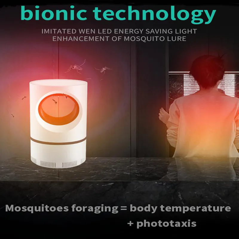USB Mosquito Killer Lamp LED Photocatalyst vortex strong suction indoor Bug Zapper Repellent UV light Trap for Killing insectZZ