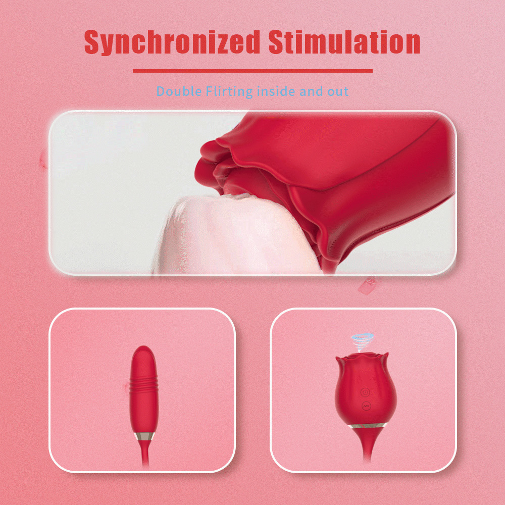 Vibrators Rose Sucking Vibrator for Women Nipple Clit Stimulator Vibrating Egg Dildo Clitoris Sucker Vibator Sex Toy 230811