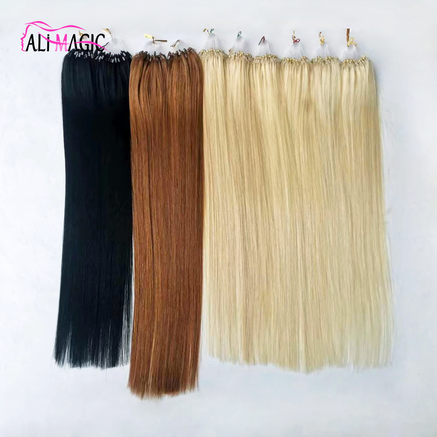 1g Micro Loop Human Hair Extensions Healthy End Micro Link Micro Ring 100pcs Keratin Capsule Straight Natural Hair