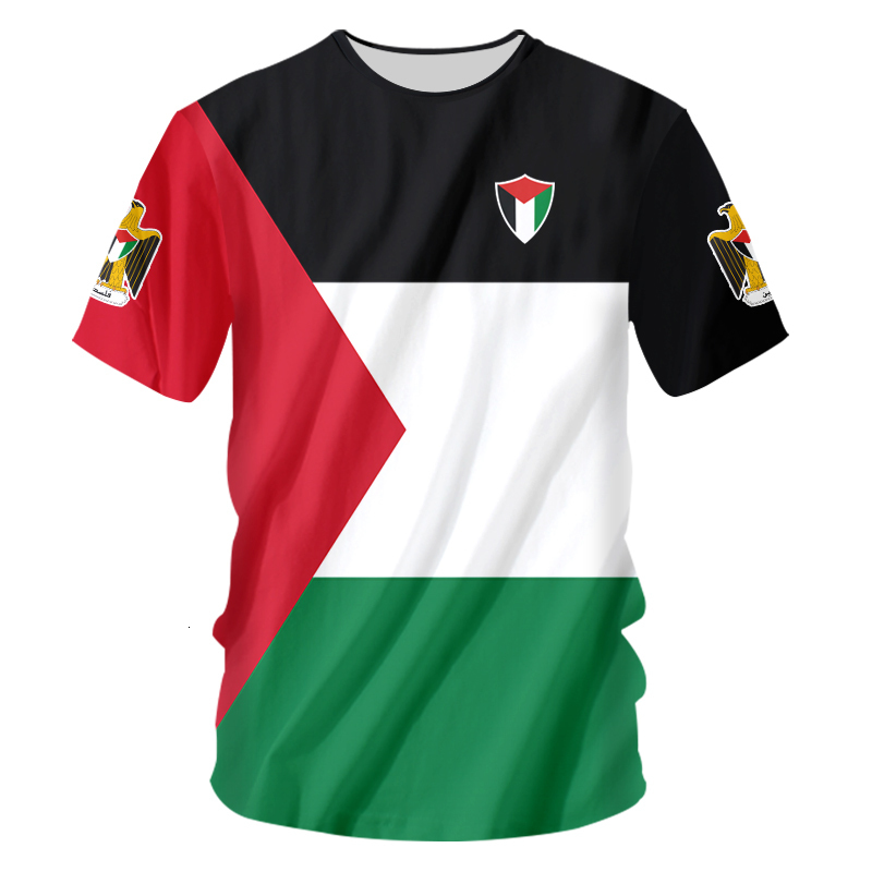 Men's T-Shirts OGKB Asian size 3D Palestine T Shirt FREE PALESTINE Flag Print Polyester Casual Short Sleeve Shirt Custom Men Clothing Wholesale 2