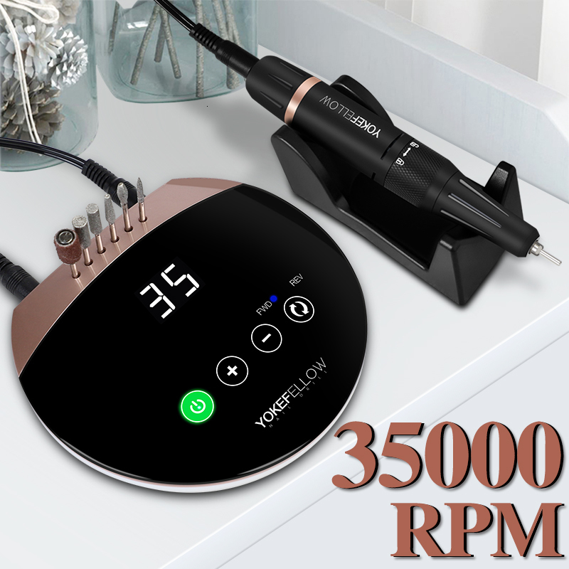 Nail Manicure Set 35000RPM Nail Drill Machine For Manicure Nail File With Touch Screen Acrylic Electric Nail Drill Milling Cutter Nail Art Tools 23081