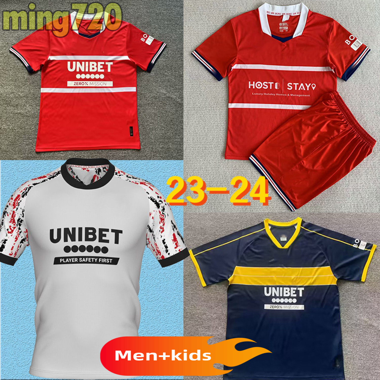 Middlesbrough Soccer Jerseys Third 2023 2024 Tavernier Payero Howson Mcnair Bola Birmingham Football Shirt Uniforms Kids Kits Hogan
