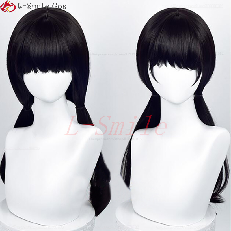Cosplay Wigs Anime Chainsaw Man Mitaka Asa Cosplay Wig Asa Mitaka 65cm Long Black Heat Resistant Synthetic Hair Halloween Wigs Wig Cap 230810
