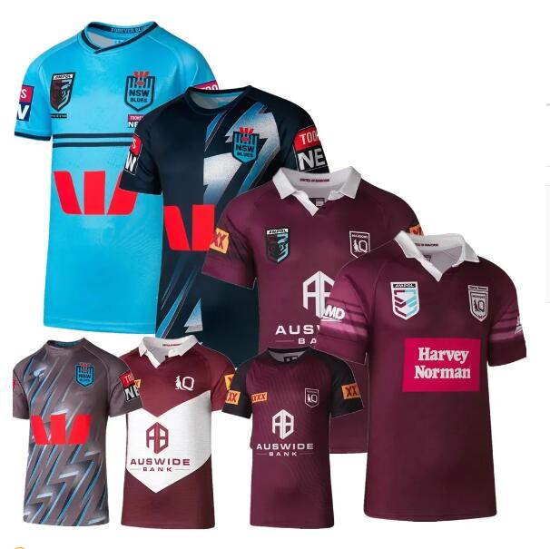 23 Mens Womens Outdoor TShirts Harvey Norman QLD Maroons 2024 rugby jersey Australia QUEENSLAND STATE OF ORIGIN NSW BLUES home Training shirt TRY