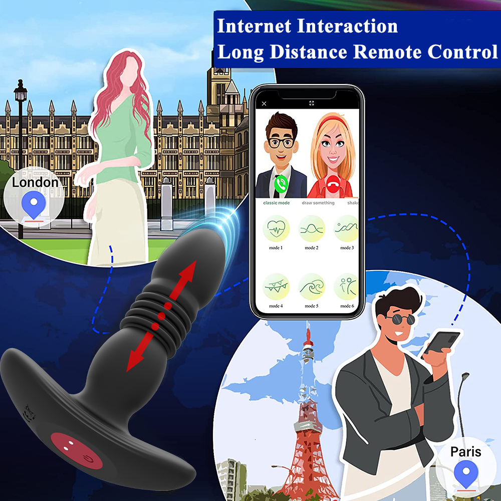 Vibrators Telescopic Vibrating Butt Plug Anal Vibrator Wireless Remote Sex Toys for Women Ass Dildo Prostate Massager Men Buttplug 230811