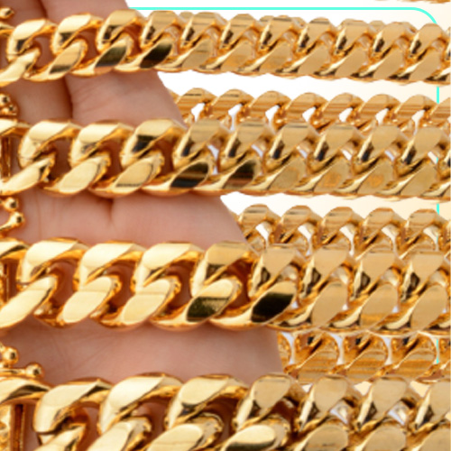 81012141618mm 1830inches Miami Cuban Link Gold Chain Hip Hop Jewelry Thick Stainless Steel Necklace