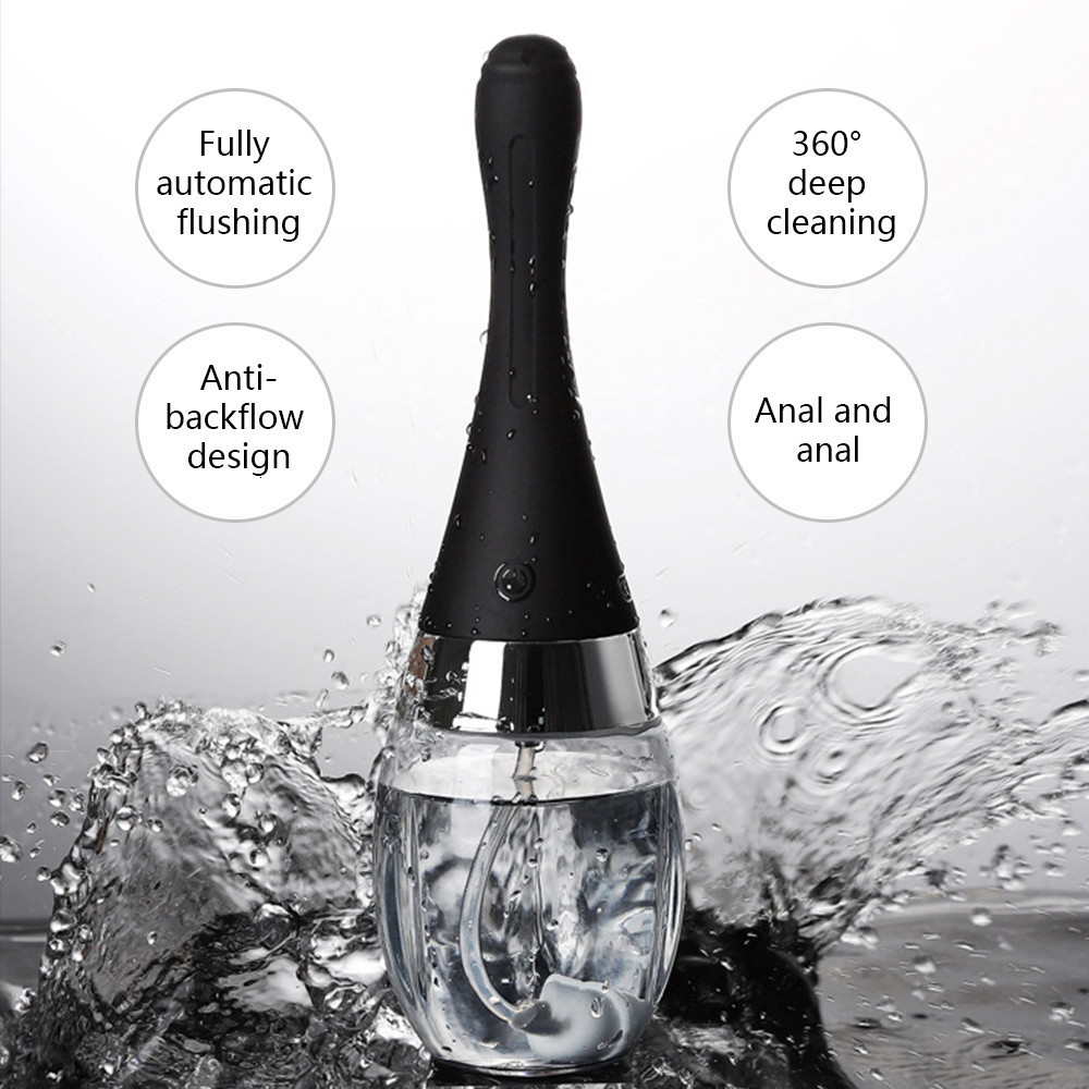 Anal Toys Vagina Anal Cleaner Rubber Anus Shower Health Washing Tool 3 Speeds Electric Enema Cleaning Container for Men Women 230810