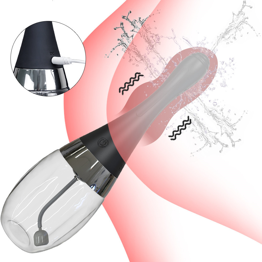 Anal Toys Vagina Anal Cleaner Rubber Anus Shower Health Washing Tool 3 Speeds Electric Enema Cleaning Container for Men Women 230810