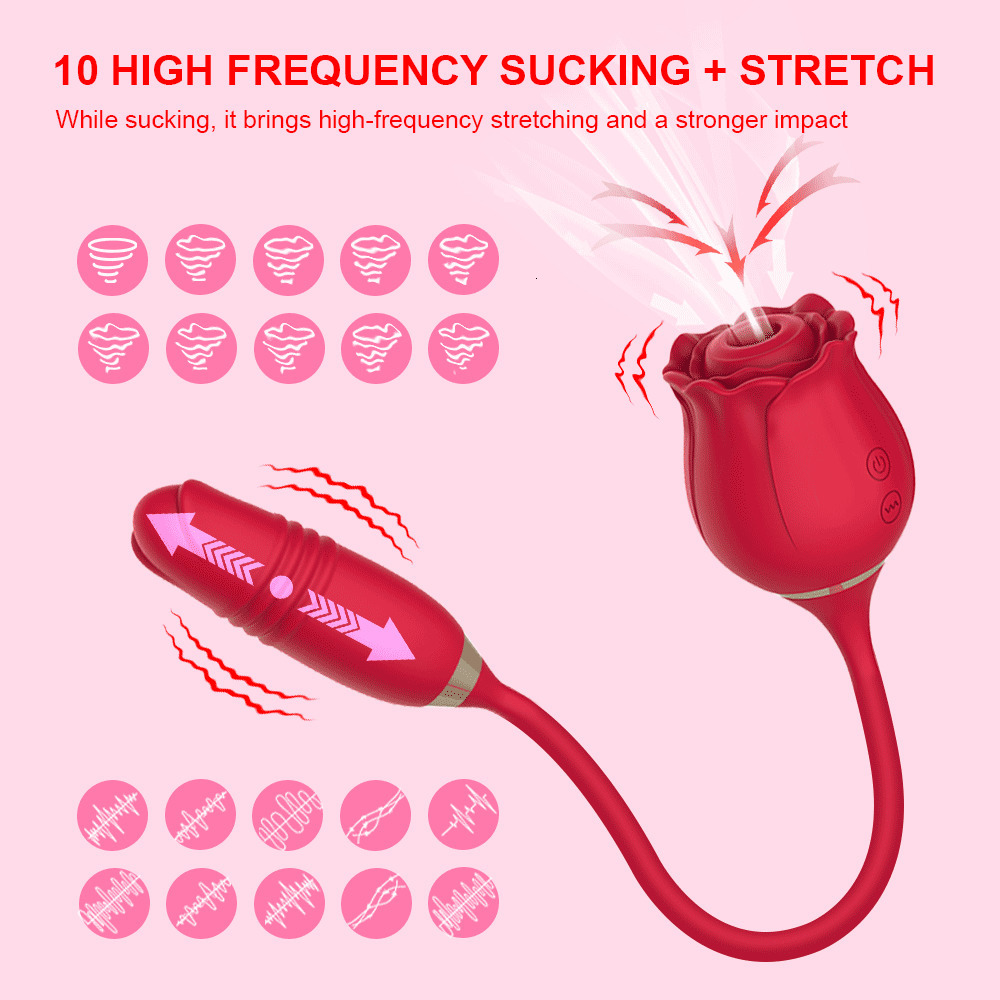 Vibrators Rose Sucking Vibrator for Women Nipple Clit Stimulator Vibrating Egg Dildo Clitoris Sucker Vibator Sex Toy 230811
