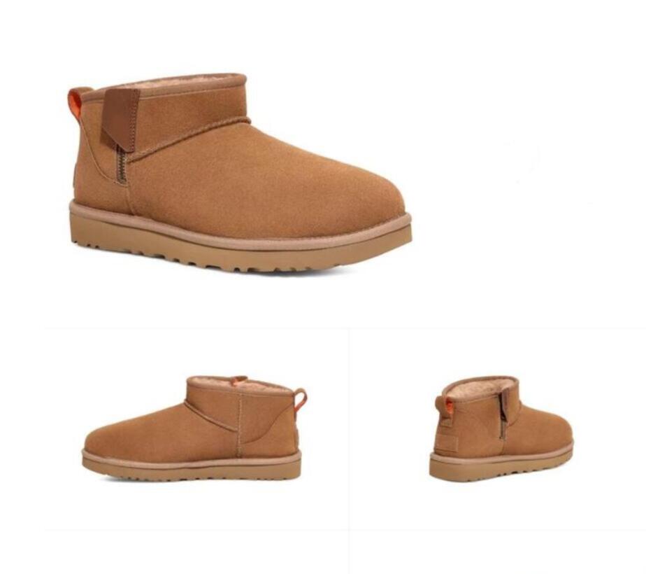 2024 New designer men Women zipper Ultra Mini snow boots Shearling Bootie Casual Soft comfortable keep warm boots shoes with card dustbag Beautiful gifts