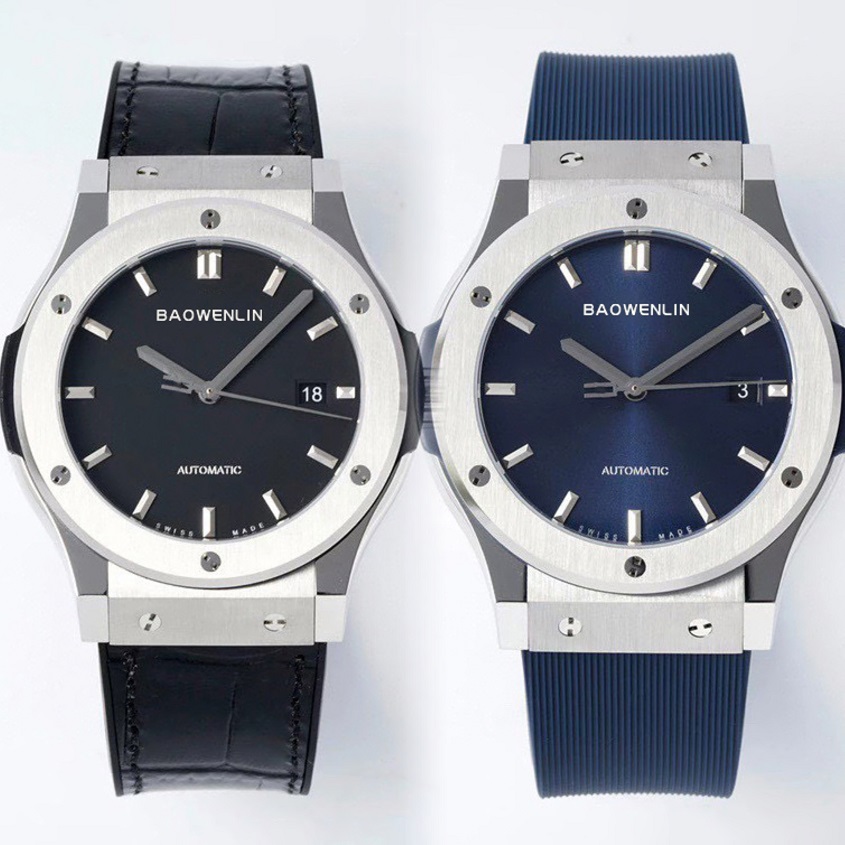 Luxury Classic Men's Watch Automatic Mechanical Watches 42mm Stainless Steel Case Glow Waterproof Cowhide Sports Rubber Band Montre de Luxe wristwatch