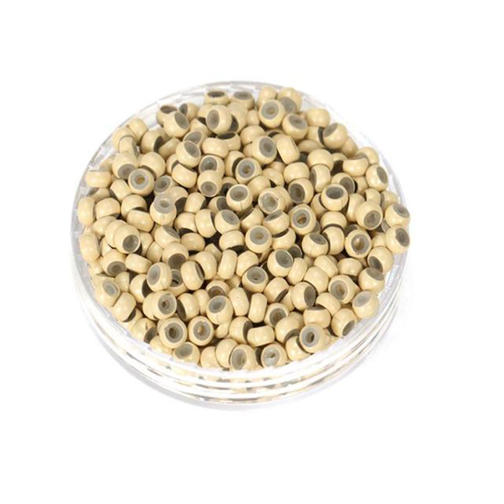 Microbeads 1000pcs 3*2mm Copper Silicone Nano Micro Link Tube Ring for Wig Hair Extensions Lined Beads Salon Tools Nanometer Beaded 230811