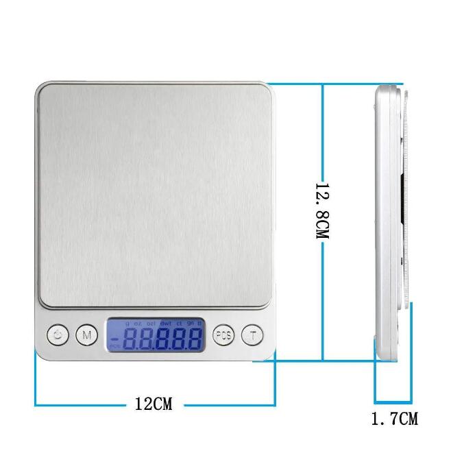 500g x 0.01g Digital Pocket Scale Jewelry Weight Electronic Balance Scales g/ oz/ ct/ gn Precision Kitchen Weight Scale 500g-0.01g 500g/0.01 + 2 Trays