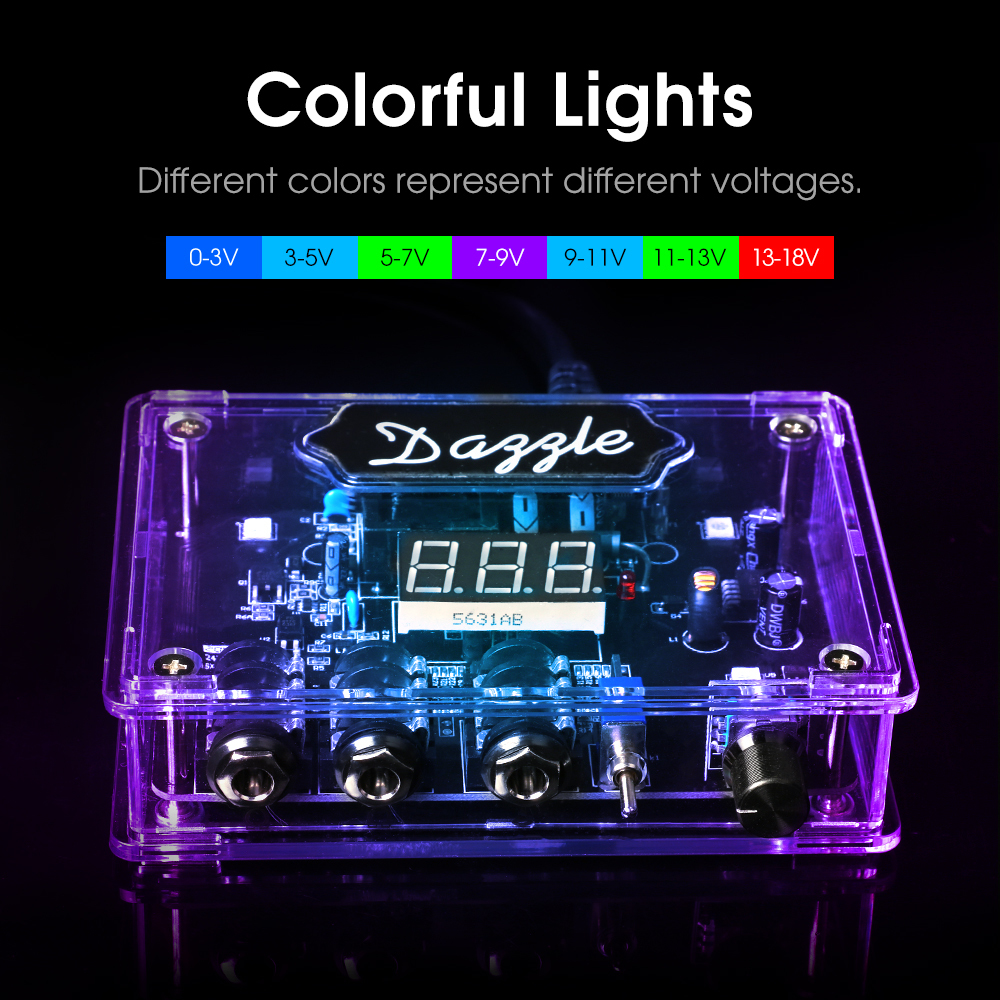Tattoo Machine Tattoo Power Supply Transparent Dazzle Dual Mode LED Digital Display Screen Bench Tattoo Supplies for Coil Rotary Tattoo Pen 230811