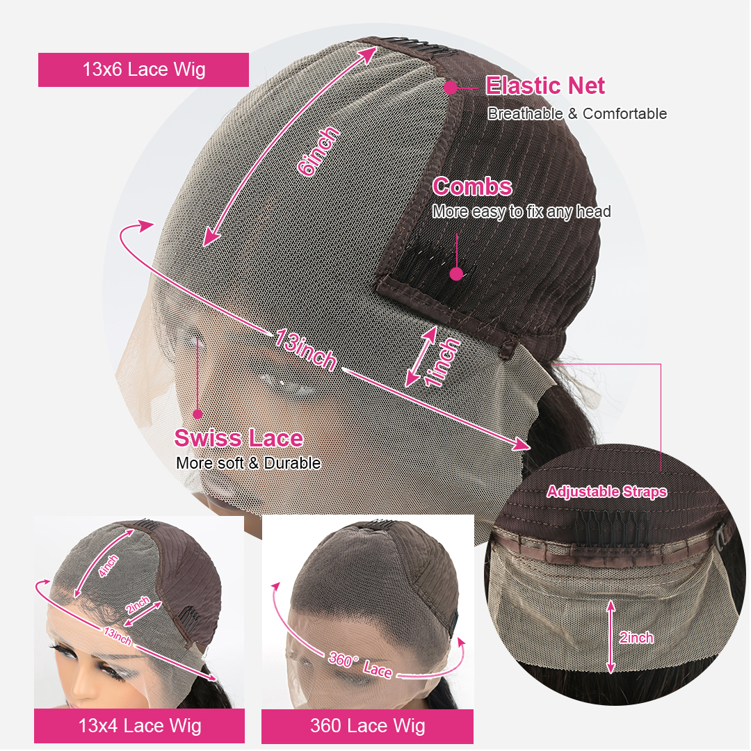 180%density 360 Glueless Full Wig Curly Human Hair 36 Inch 13x6 HD Lace Frontal Wigs for Women Water Wave Transparent Preplucked