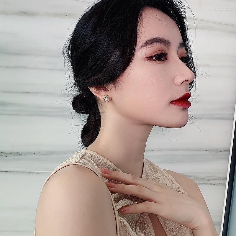 Stud Earrings 2023 Korean Exquisite Honey Bee Pearl Fashion Temperament Versatile Small Elegant Ladies Jewelry