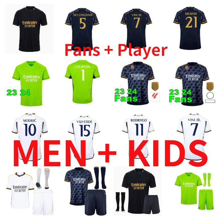 2023 2024 BELLINGHAM RODRGO 23 24 Real Madrid soccer jerseys football shirt VINI JR CAMAVINGA ALABA MODRIC VALVERDE camiseta Men kids kit COURTOIS goalkeeper
