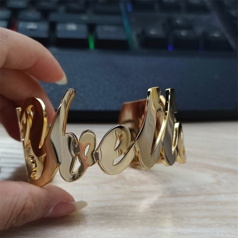 Bangle Bangles Big Bracelets Custom Name Bracelet Stainless Steel Jewelry Couple Bracelet For Women Personalized Gift Gold Cuff Bangles 230811