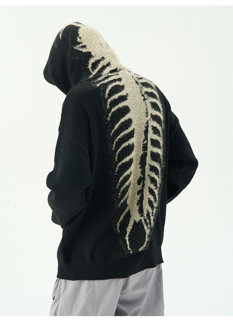 Women's Hoodies Sweatshirts Centipede Pattern Slouchy Hooded Sweaters Men Women In Winter American Knitwear Sweater Small Crowd High Street Lover