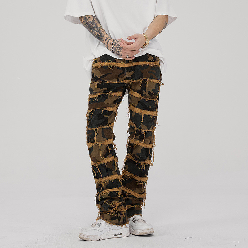 Men's Jeans Punk Stacked White Straight Y2K Grunge Jeans Pants Men Fashion Hip Hop Kpop Women Cotton Old Long Trousers Ropa Hombre 230823